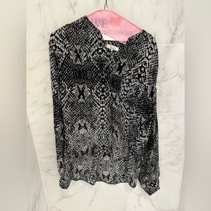 Parker black and white long sleeve blouse